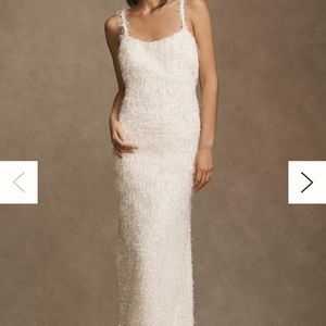 Anthropologie Tadashi Shoji Tessa Shag Slip Gown